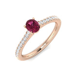 Diamond Lisson Pink Tourmaline Ring | 0.5ct - 0.75ct
