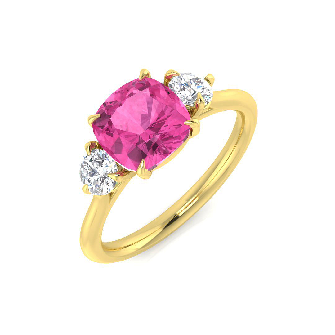 Cushion Cut Sapphire Engagement Ring