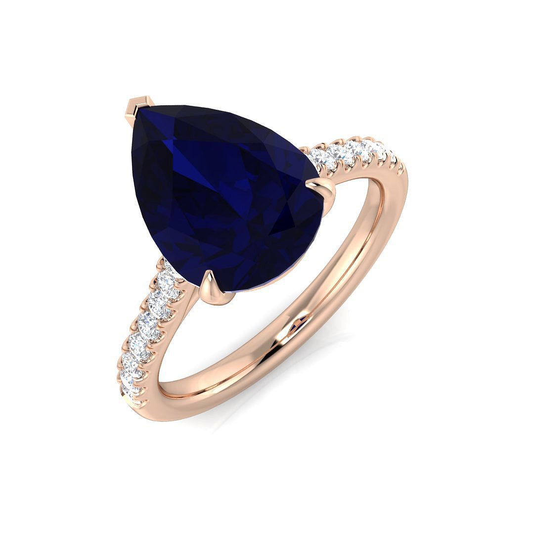 Diamond Pave Sapphire Ring UK