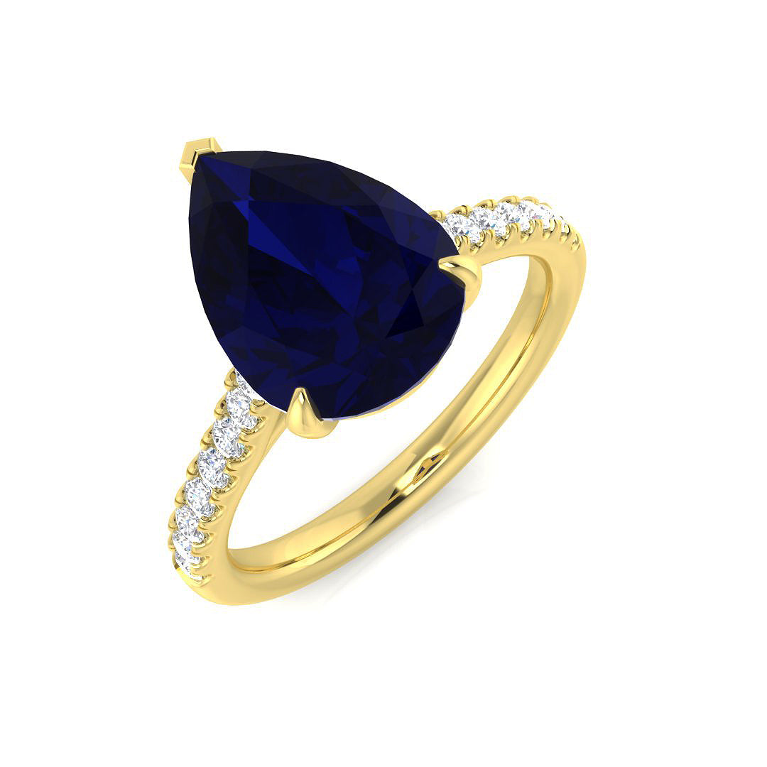 Pear Cut Sapphire Engagement Ring