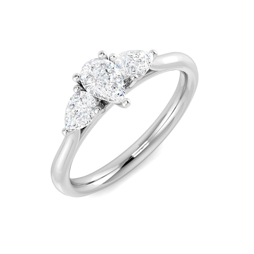 Diamond Dubdee 3 Stone Ring | 0.5ct | Hallmarked Gold & Platinum