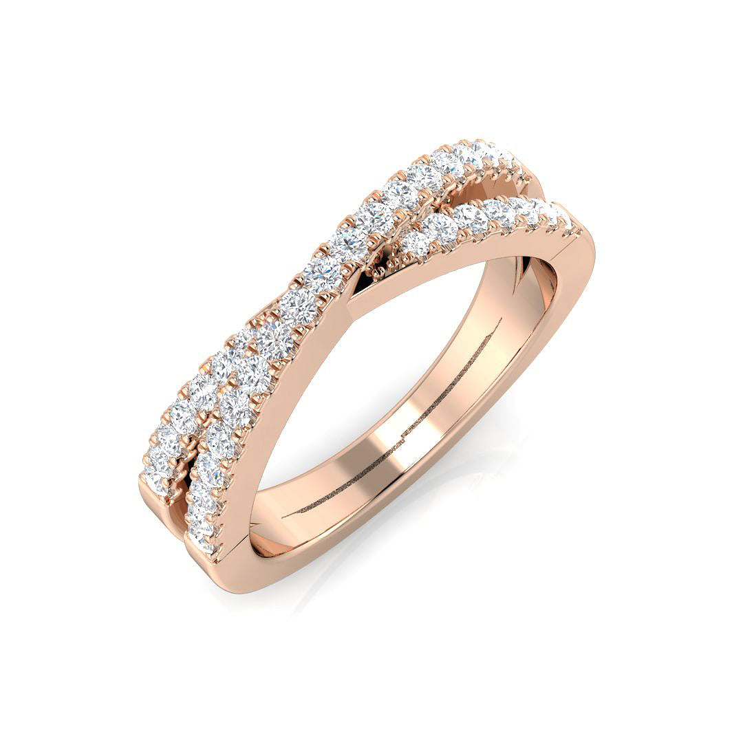 Lab-Grown Diamond Pavé Twist Ring | 0.10–0.30ct | Elegant Crossover Band