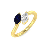 Marquise toi et moi sapphire diamond ring