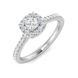 Natural Cushion Cut Diamond Halo Engagement Ring