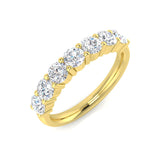 7-Stone Natural Round Cut Diamond Ring Gift For Her