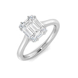 Baguette & Round Cut Diamond Halo Sytle Engagement Ring | 0.33ct