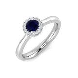 Diamond Hammerkmith Blue Sapphire Ring | 0.3ct - 0.5ct