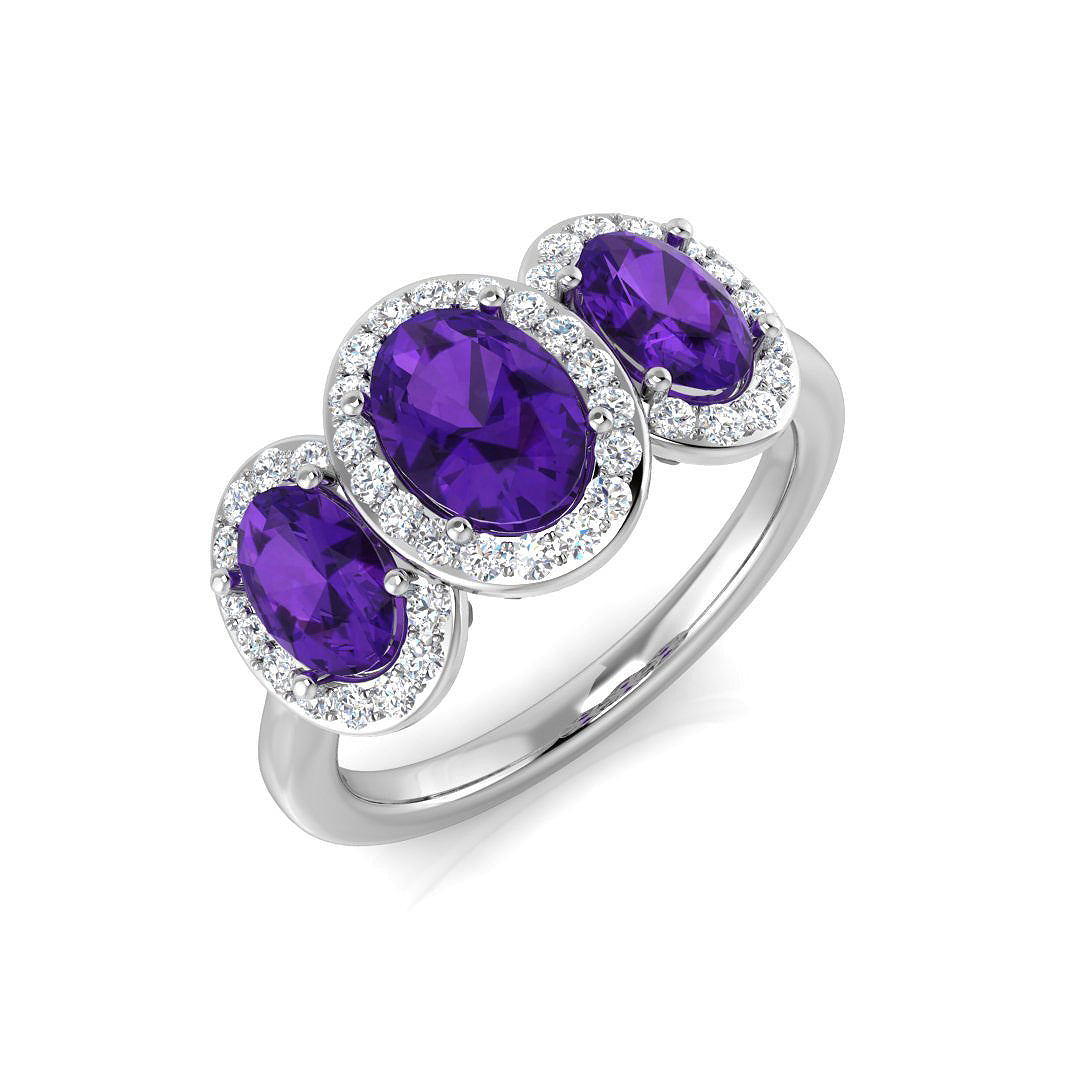 Diamond Blackwood Amethyst Ring | 2ct - 2.25ct