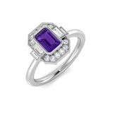 Diamond Pobtypridd Amethyst Ring | 0.75ct - 1ct