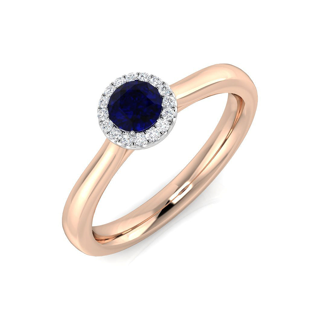 Diamond Chestenham Blue Sapphire Ring | 0.25ct - 0.3ct