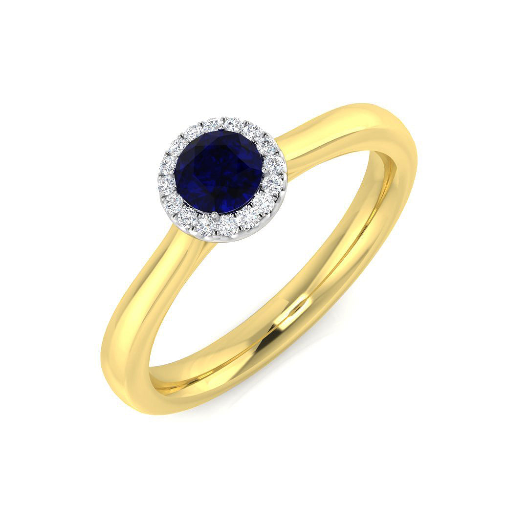 Diamond Chestenham Blue Sapphire Ring | 0.25ct - 0.3ct