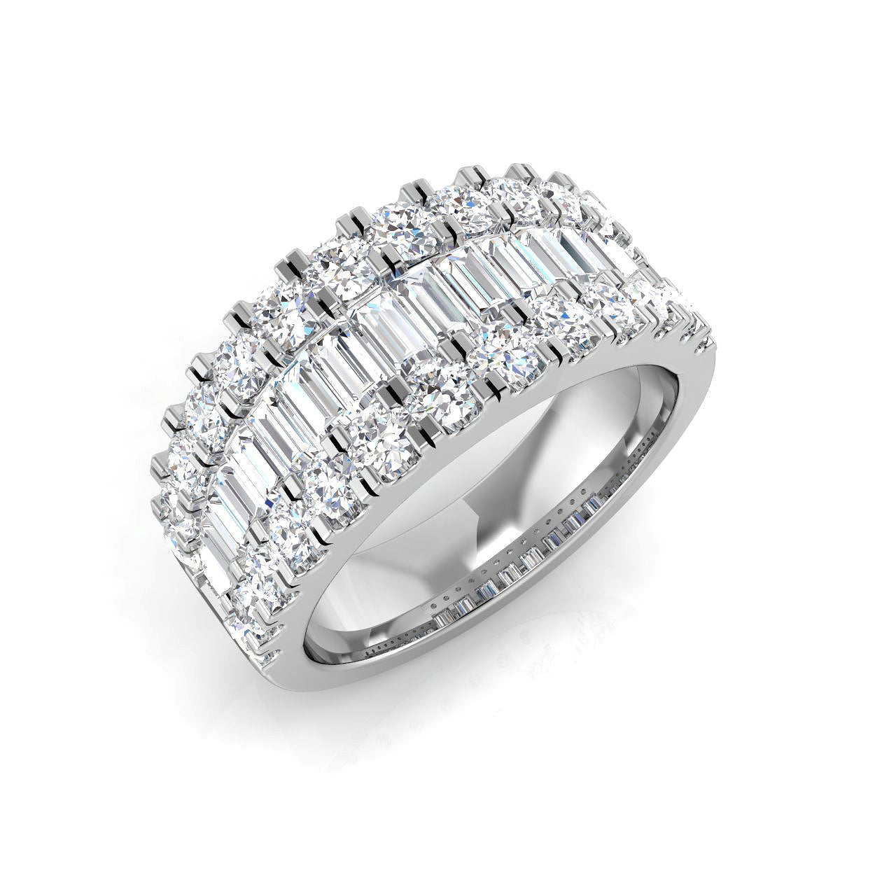 Diamond Leedk Baguette & Brilliant Ring | 1ct - 3ct
