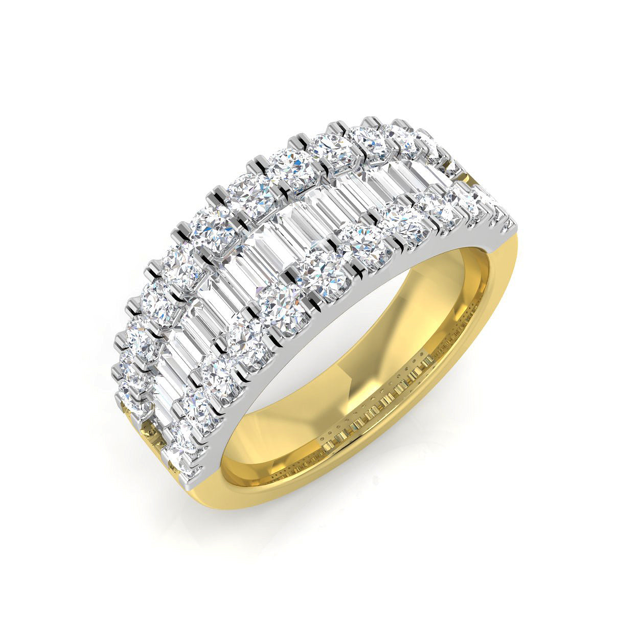 Baguette & Round Brilliant Cut Diamond Eternity Ring