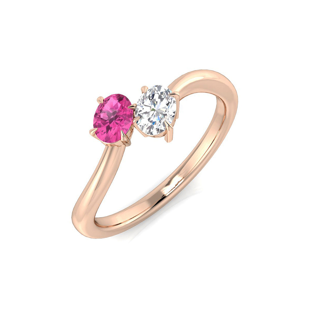 Diamond Archway Pink Sapphire Ring | 0.3ct - 0.5ct