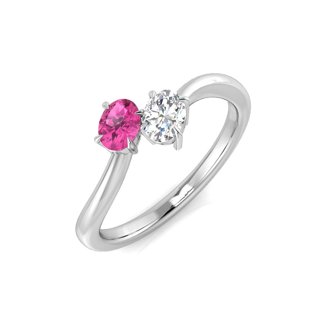 Diamond Archway Pink Sapphire Ring | 0.3ct - 0.5ct