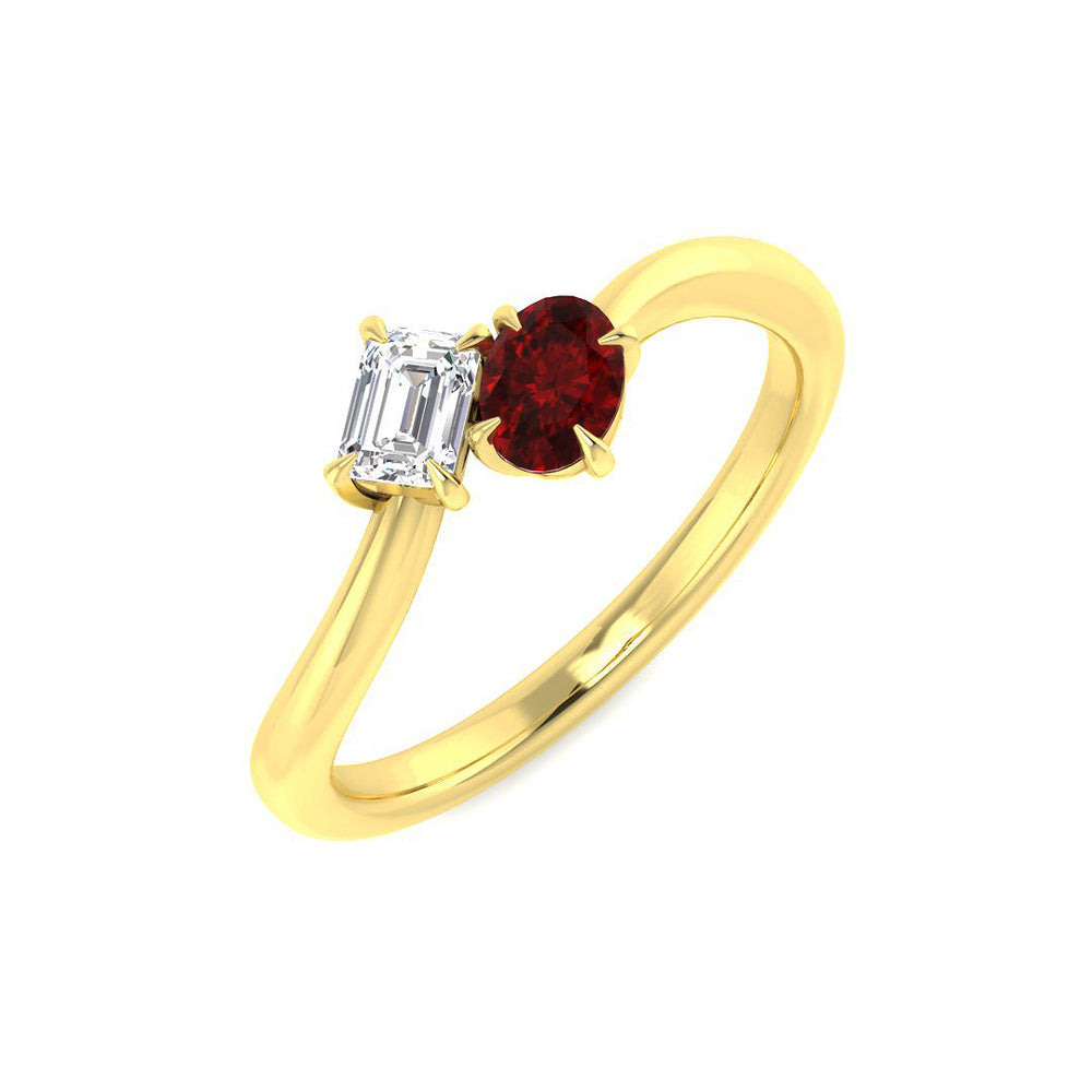 Two Stone Ruby Ring