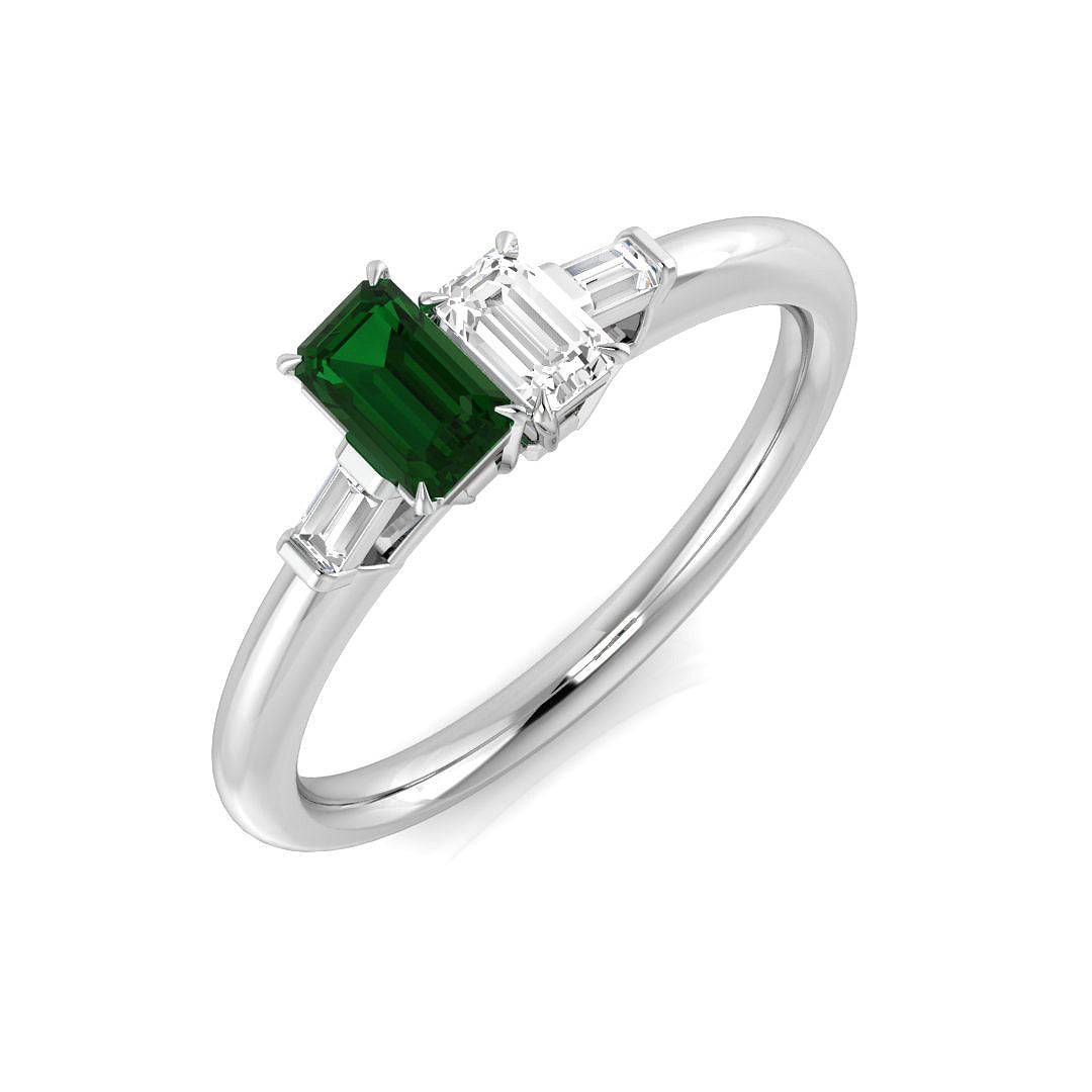 Diamond Kilmarbock Emerald Ring | 0.33ct | Hallmarked Gold & Platinum