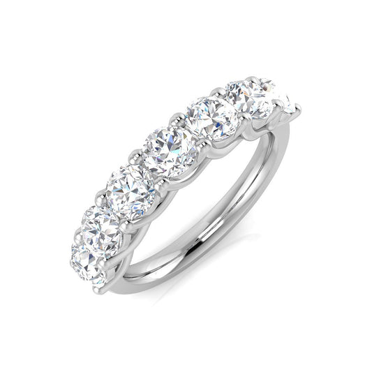 7-Stone Natural Round Cut Diamond Anniversary Ring