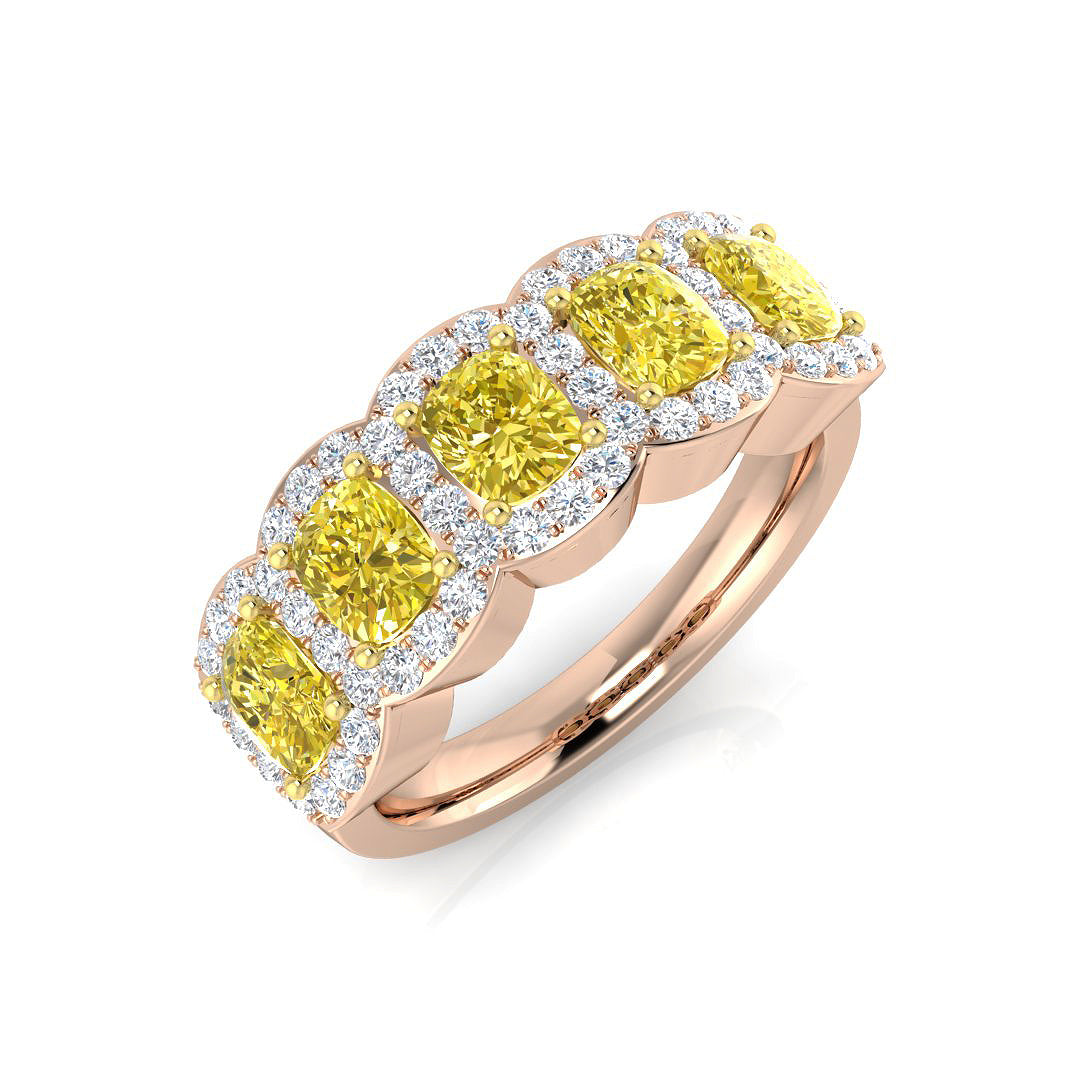 Diamond Irvibe 5 Stone Ring | 2.5ct | Hallmarked Gold & Platinum
