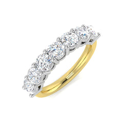 2.20Carat D-E/VS Lab Grown Diamond 6-10 Stone Wedding Ring 18k Yellow Gold Ready To Ship