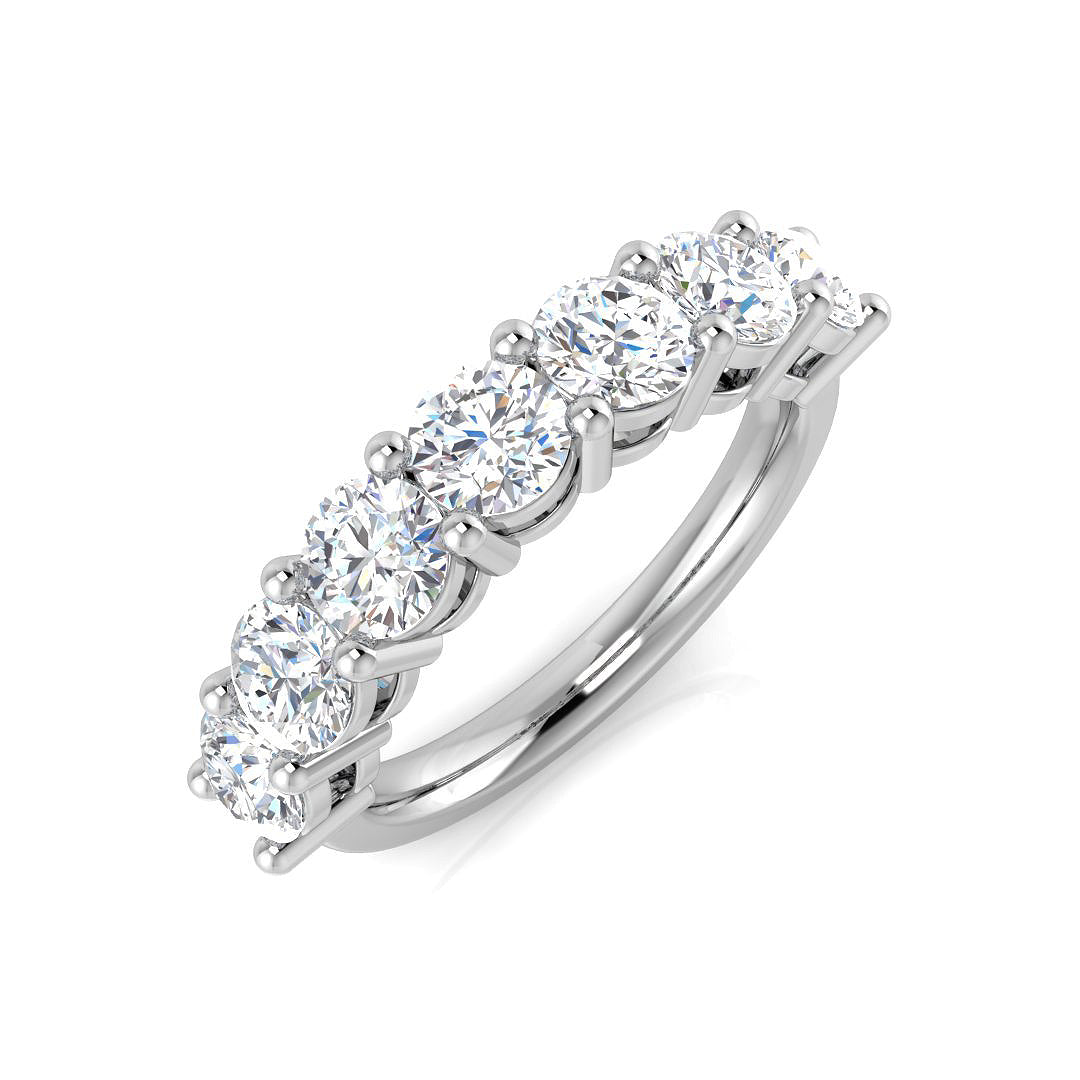 1.80Carat D-E/VS Lab Grown Diamond 6-10 Stone Wedding Ring 950 Platinum Ready To Ship