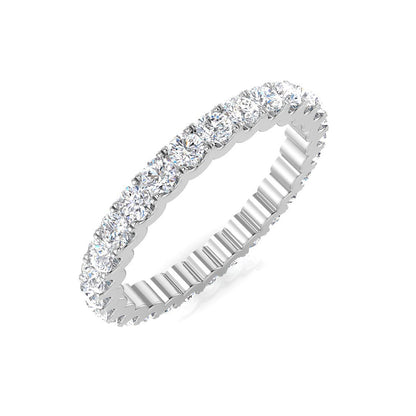 1.00 to 4.00 Carat Lab-Grown Round Cut D/VVS Diamond U-Prong Set Full Eternity Ring.