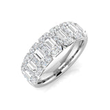 Natural Baguette & Round Cut Diamond Halo Ring