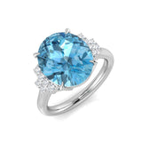 Aquamarine Pave Diamond Ring