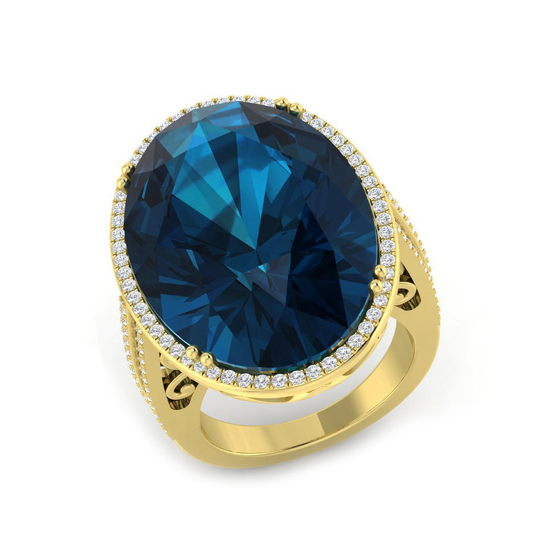 London Blue Topaz Cocktail Ring for Women