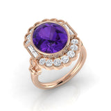 Diamond Pobtypool Amethyst Ring | 5ct - 6.5ct