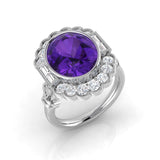 Diamond Pobtypool Amethyst Ring | 5ct - 6.5ct