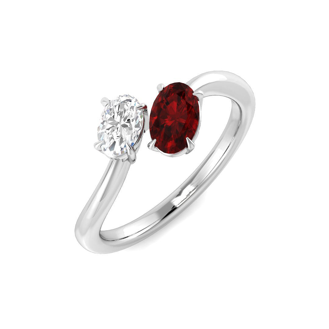 Ruby Two Stone Ring
