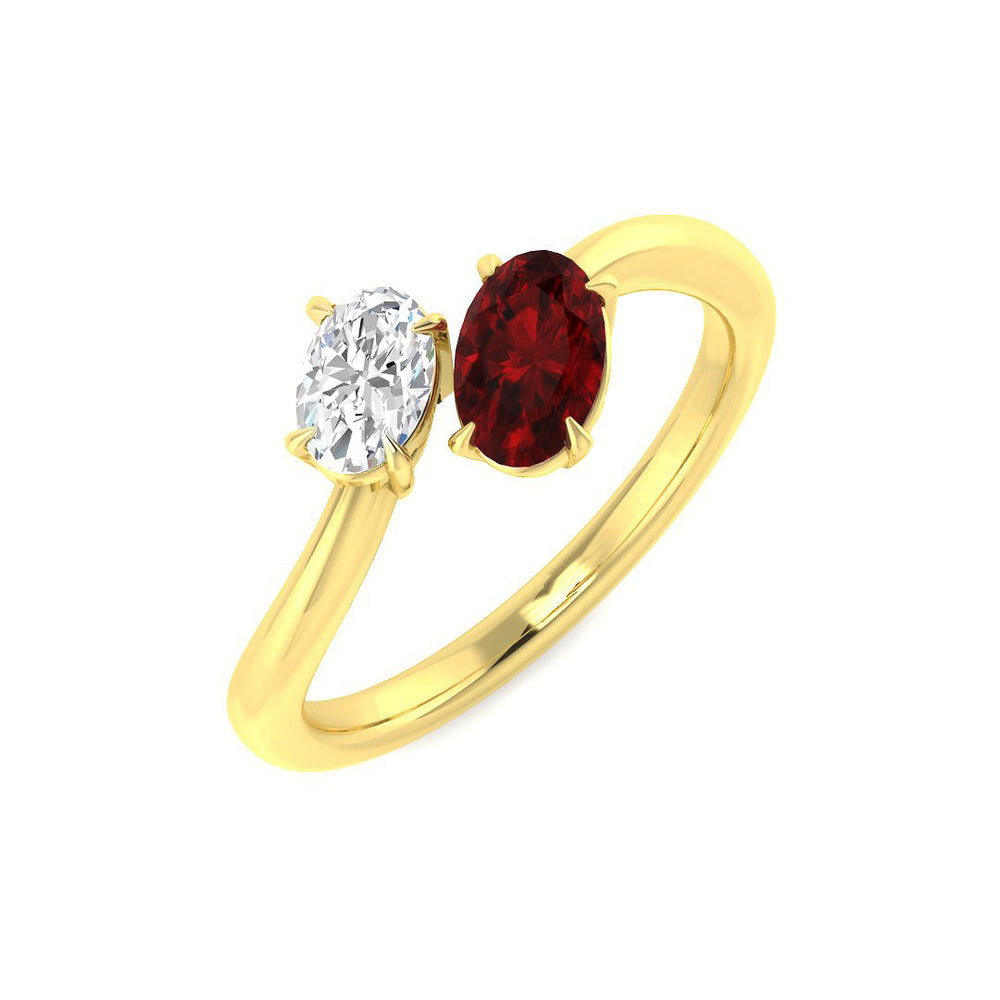 Ruby Toi et Moi Ring