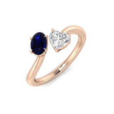 Toi Et Moi Sapphire Ring for Anniversary