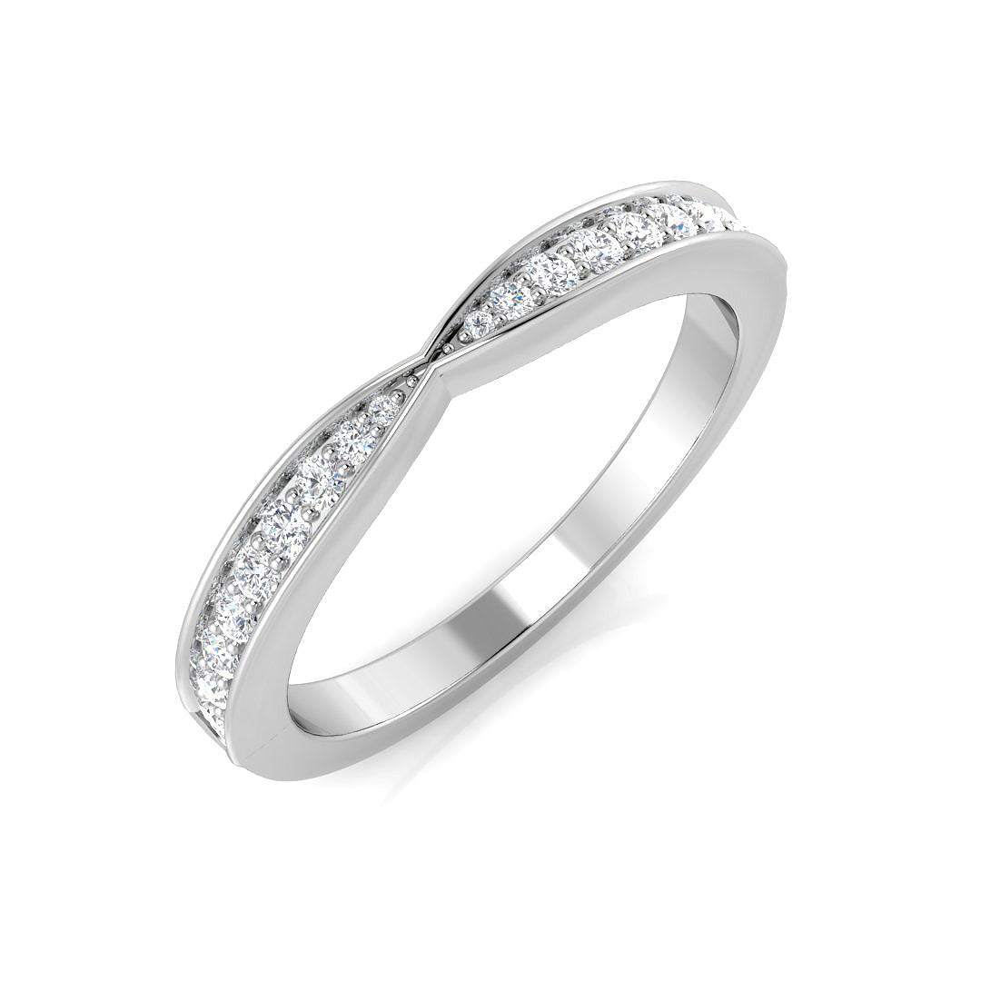 0.20ct D/VVS Lab-Grown Round Cut Diamond Half Eternity Ring