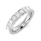 Bague demi-alliance en diamants de laboratoire taille baguette (0,50-1,00 ct), pureté D/VVS