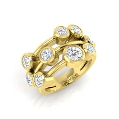 2.30Carat D-E/VS Lab Grown Diamond Bubble Rings Wedding Ring 9k Yellow Gold Ready To Ship
