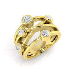 0.70Carat D-E/VS Lab Grown Diamond Bubble Rings Wedding Ring 9k Yellow Gold Ready To Ship