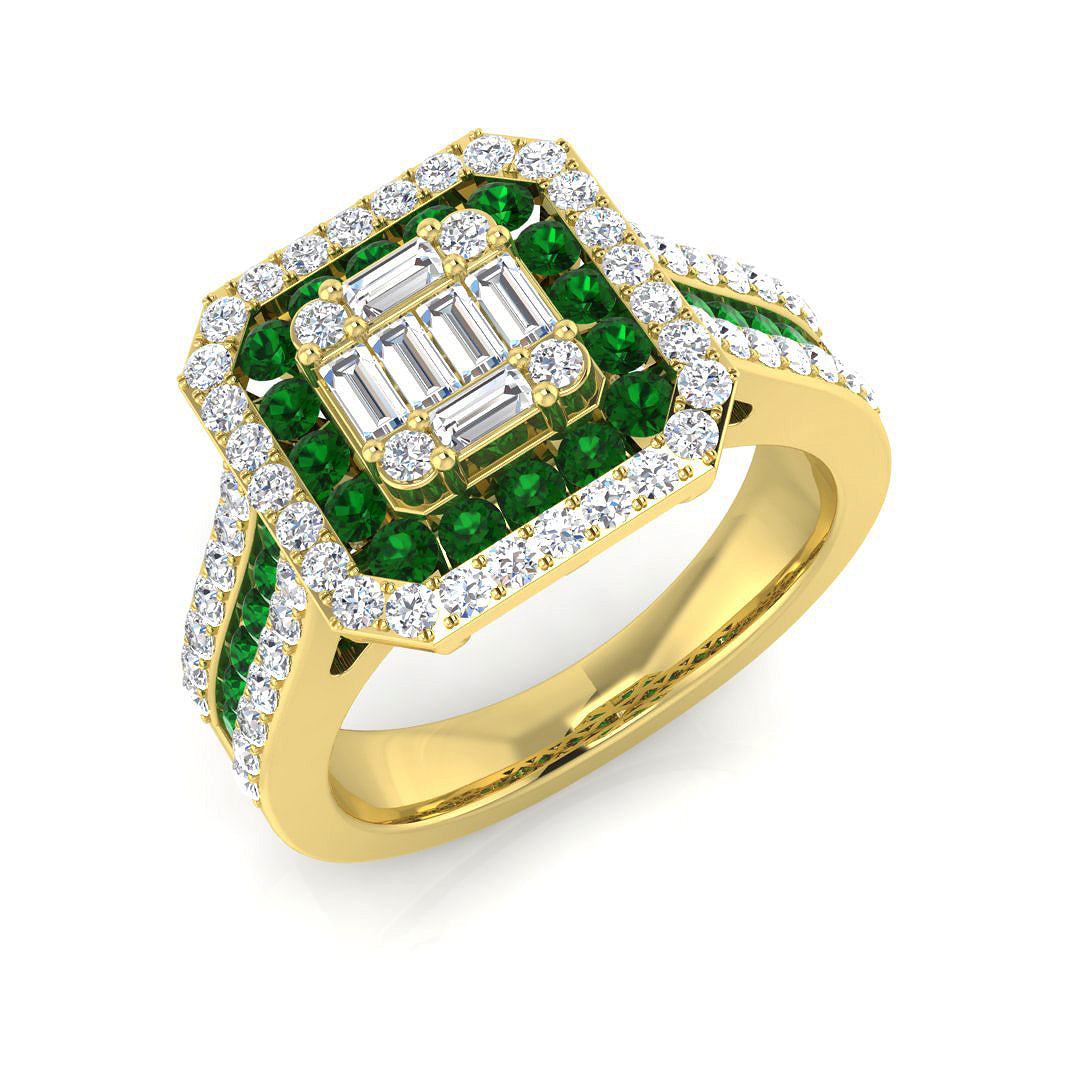 Diamond Hamistob Blue Sapphire Ring | 1.25ct - 1.5ct