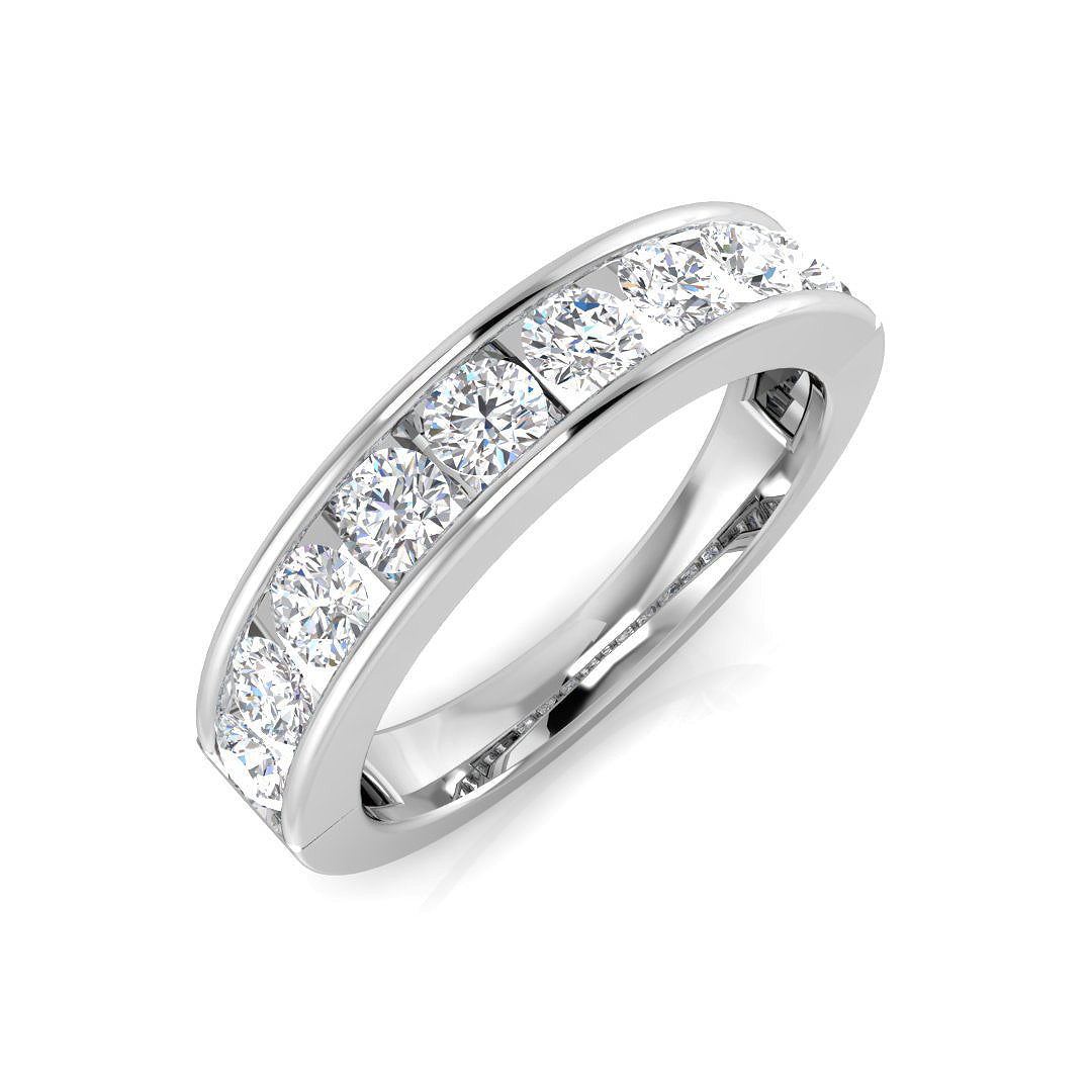 1.00Carat D-E/VS Lab Grown Diamond Half Eternity Wedding Ring 9k White Gold Ready To Ship
