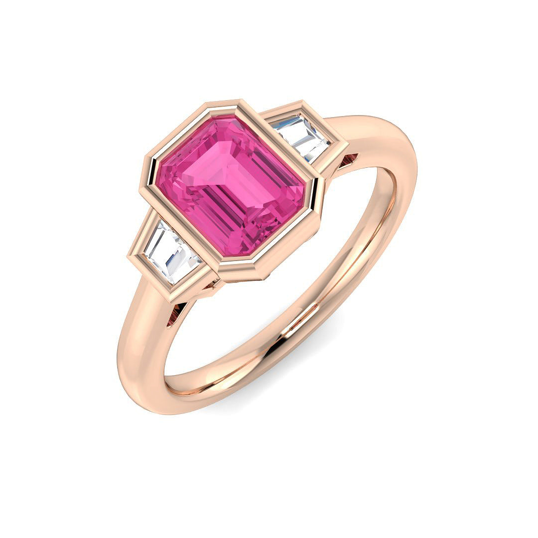 Diamond Dunnottar Pink Sapphire Ring | 1.25ct