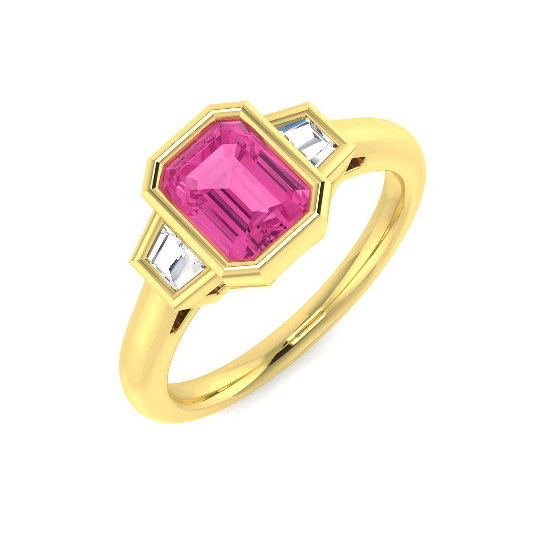 Diamond Dunnottar Pink Sapphire Ring | 1.25ct