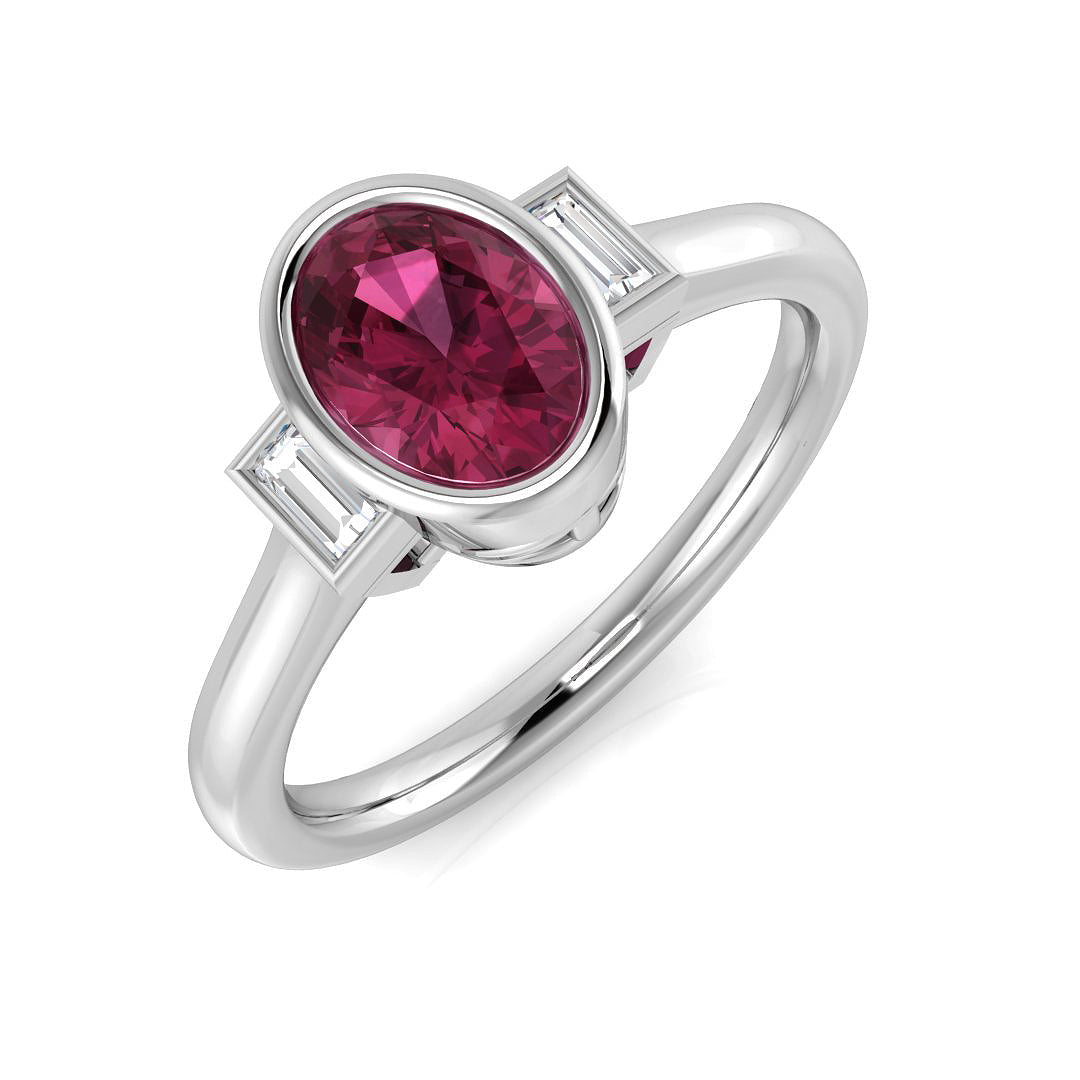 Diamond Belvoir Pink Tourmaline Ring | 1ct - 1.75ct