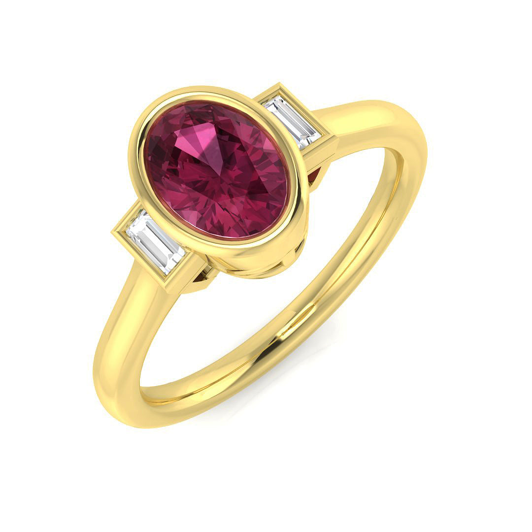 Diamond Belvoir Pink Tourmaline Ring | 1ct - 1.75ct