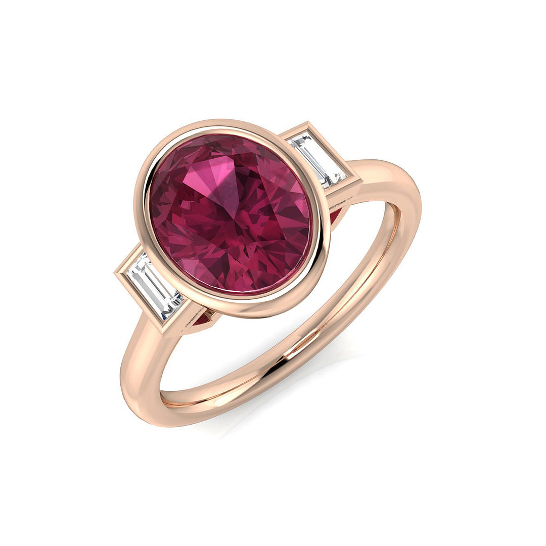 Diamond Belvoir Pink Tourmaline Ring | 1ct - 1.75ct