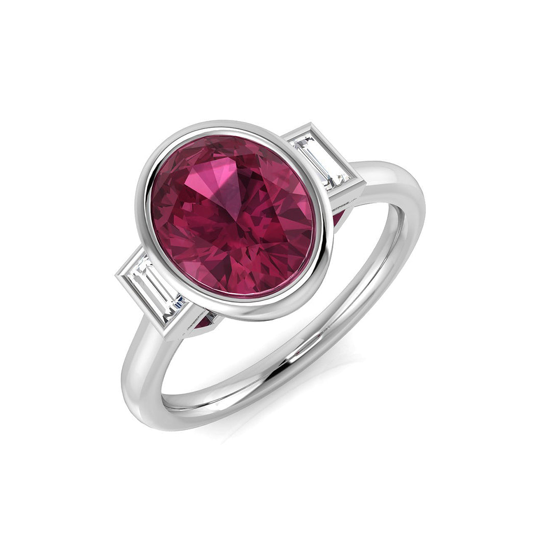Diamond Belvoir Pink Tourmaline Ring | 1ct - 1.75ct