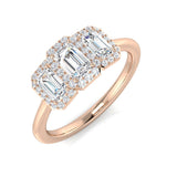 Diamond Bodiam 3 Stone Ring | 0.75ct | Hallmarked Gold & Platinum
