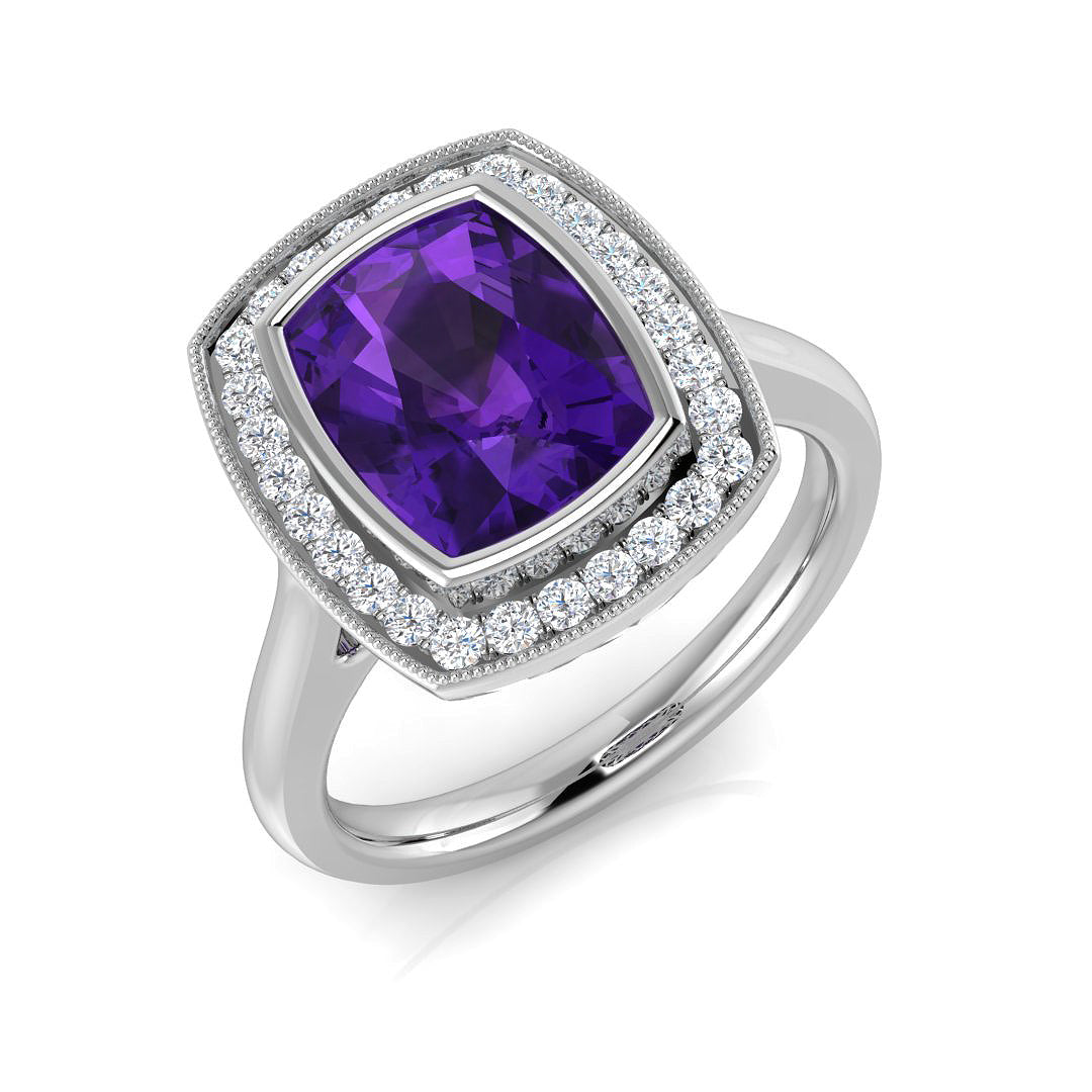Diamond Belkize Amethyst Ring | 1.75ct - 5.5ct