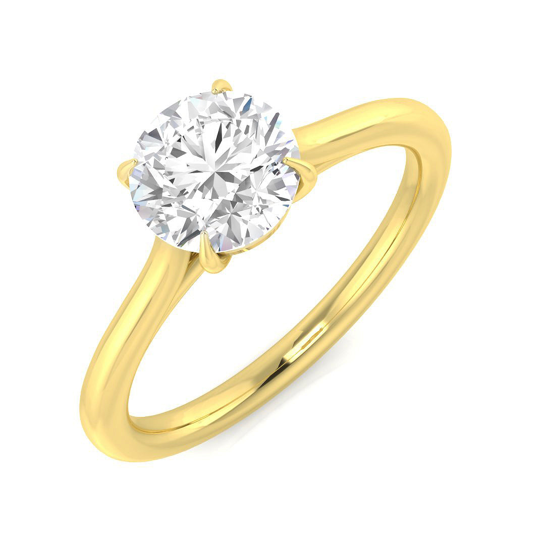1.00 Ct D-E/VS Lab Grown Diamond Solitaire Ring 18k Two Tone Ready To Ship