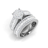Baguette and Round Cut Diamond Bridal Ring Set